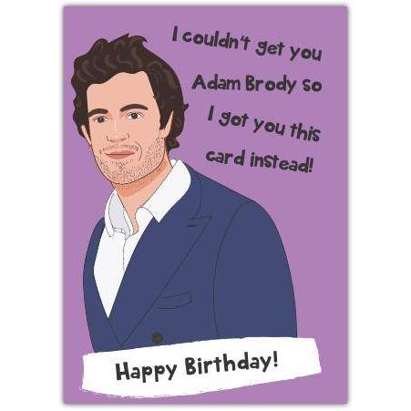 Funny Adam Brody Birthday Card Humorous Male Celebrity Theme with Personalised Text Option