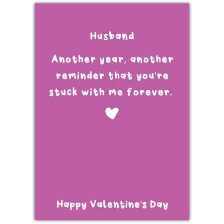 Funny Husband Valentine’s Day Card with Humorous Romantic Message