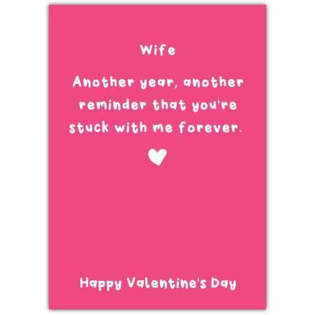 Funny Valentine's Day Card for Wife Romantic Forever Love Design