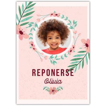 Personalised Floral Photo Card with Custom Name and Message for Any Occasion
