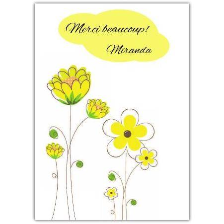 Personalised Thank You Card with Yellow Floral Design Suitable for Any Occasion