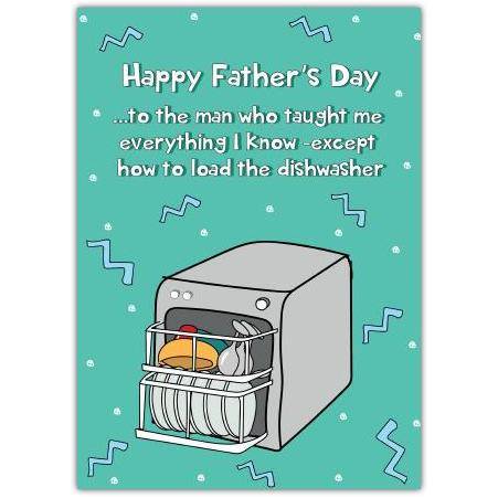 Happy Father's Day Humorous Dishwasher Loading Funny Dad Greeting Card