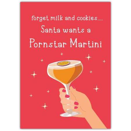 Funny Christmas Card with Pornstar Martini Cocktail Design for Holiday Cheer