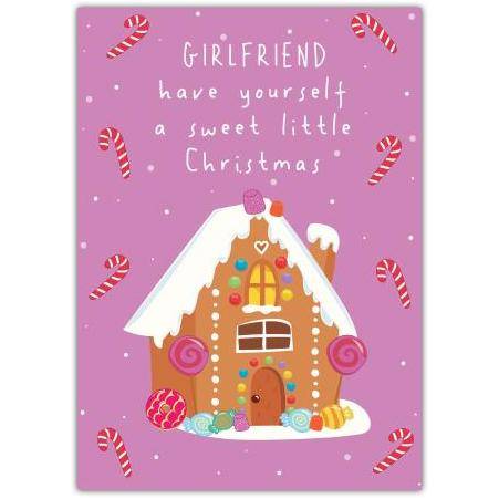 Girlfriend Sweet Little Christmas Gingerbread House Festive Card