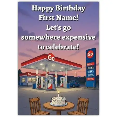 Somewhere Expensive Birthday Card