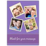 Personalised Four Photo Purple Keepsake Card Suitable for All Occasions