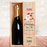 Santa And Rudolph Christmas Personalised Single Champagne Box