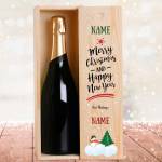 Snowman Christmas Personalised Single Champagne Box