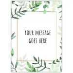 Personalised Green Leaf Frame Greeting Card with Custom Message Insert