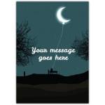 Personalised Moon on String with Bench Silhouette Night Sky Card