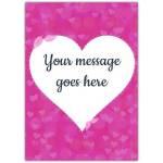 Personalised Pink Heart Greeting Card with Custom Message Insert for Any Occasion