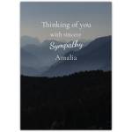 Personalised Sympathy Card Thinking of You with Mountain Landscape Design