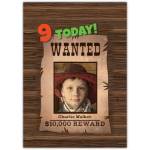 Personalised Wanted Poster Birthday Card for Kids Ages 1 to 9 with Photo and Name