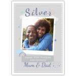 Personalised Silver Anniversary Photo Upload Card for Mum and Dad on 25th Wedding Anniversary
