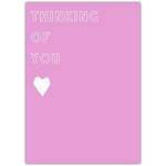 Thinking of You Pink Heart Greeting Card for Any Occasion