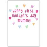 First Mother's Day Card for Mummy with Colourful Hearts Design