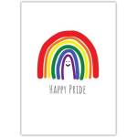 Happy Pride Rainbow LGBTQ Support Greeting Card with Smiling Design