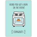 Congrats Pregnancy Announcement Bun In The Oven New Baby Greeting Card