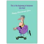 Funny Retirement Card for Men Skateboarding Custom Name Option