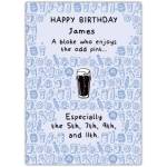 Personalised Happy Birthday Card for Him A Man Who Enjoys the Odd Pint Design