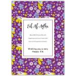 Eid Al Adha Greeting Card with Floral Design and Blessing Message for Eid Celebration