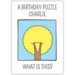 Personalised Birthday Puzzle Funny Goose Tree Card