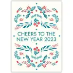 Cheers to the New Year 2023 Floral Festive Greeting Card