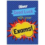 Personalised Good Luck With Your Exams Card in Comic Pop Art Style