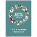 Merry Christmas Company Wreath Greeting Card