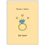 Engagement Ring Hearts Greeting Card