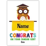 Congratulations Junior Cycle Owl Greeting Card