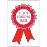 Happy Birthday Fit Girlfriend Rosette Greeting Card