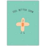 Feel Better Soon Cute Bandage Character Get Well Soon Greeting Card