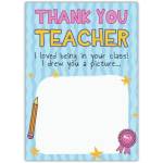 Thank You Teacher Personalised Card with Child's Drawing Space and Fun Design