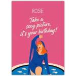 Personalised Rosie Sexy Birthday Card for Her with Custom Name Option