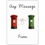 Personalised Ireland and UK Post Boxes Connection Card for Any Occasion