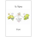 Personalised Happy Birthday Card from Australia to Ireland with Map and Love Design