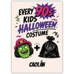 90s Kids Halloween Costume Irish Mask Personalised Greeting Card
