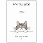 Personalised Any Occasion Greeting Card from Your Furbaby with Cute Cat Design