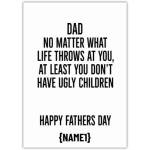 Funny Personalised Fathers Day Card Humorous Quote Dad Life Throws You