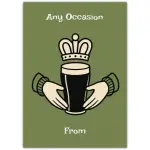 Funny Irish Claddagh Pint Greeting Card for Any Occasion