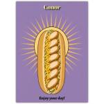 Funny Birthday Card with Chicken Fillet Roll Design Personalised Name Option