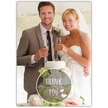 Personalised Wedding Thank You Card with Photo and Floral Design