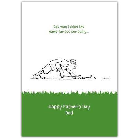 Funny Golf Themed Father's Day Card with Grass Design for Dad