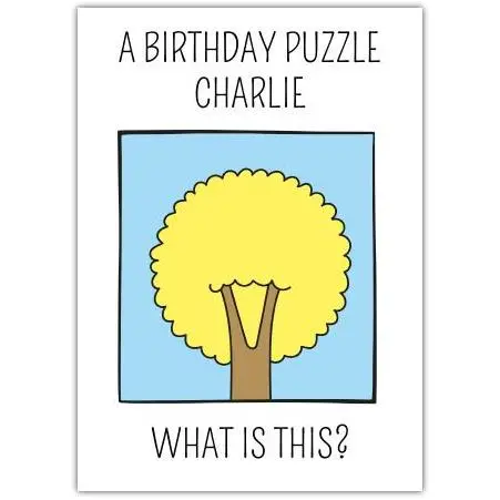 Personalised Birthday Puzzle Funny Goose Tree Card
