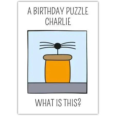 Personalised Funny Birthday Puzzle Card with Humorous Spider Illustration