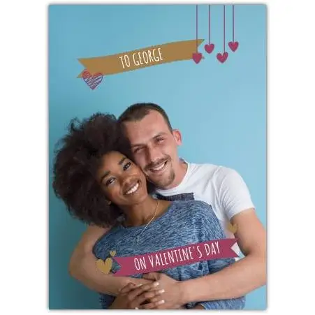 Valentines Day Large Photo Hearts Greeting Card