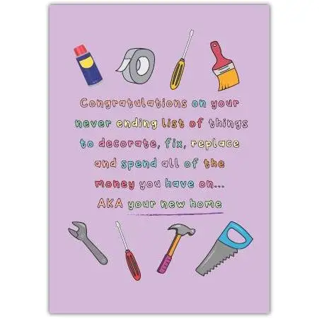 New Home Fixer Upper Greeting Card