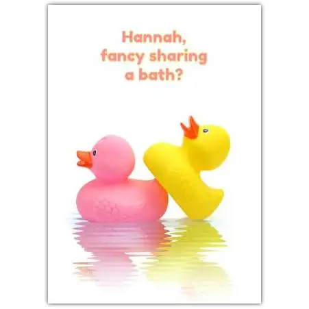 Valentines Day Rude Take A Bath Greeting Card