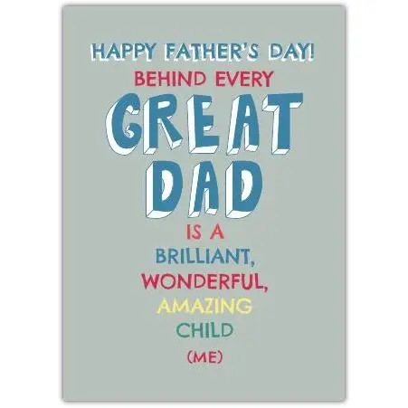 Fathers Day Funny Cheeky Greeting Card
